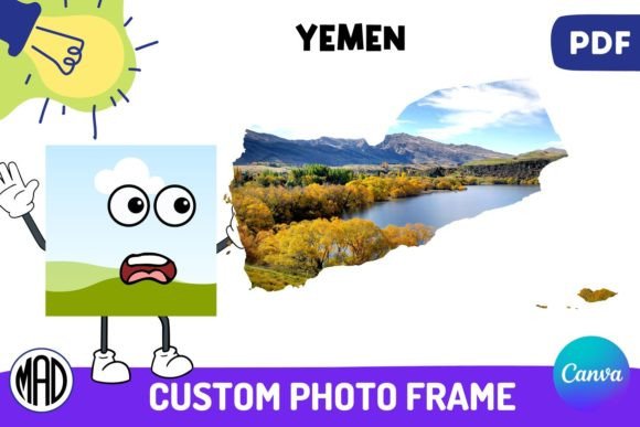 Download Yemen Map Canva Photo Frame in PDF - Premium Resources