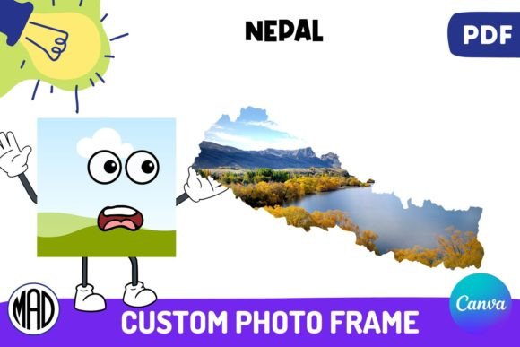 Download Nepal Map Canva Photo Frame in PDF - Premium Resources