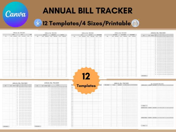 Download Printable Yearly Bill Tracker Canva - Year Collection