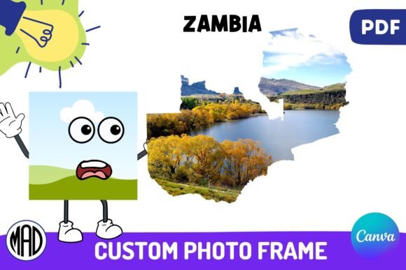 Download Zambia Map Canva Photo Frame in PDF - Premium Resources