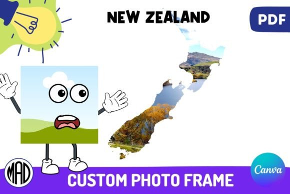 Download New Zealand Map Canva Photo Frame in PDF - Premium Resources