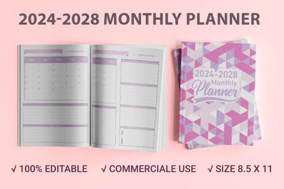 Download Five Years Monthly Planner 2024-2028 - Year Collection