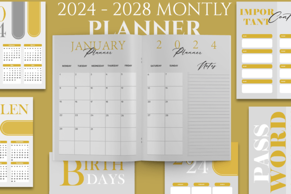 Download Five Year Monthly Planner 2024-2028 - Year Collection
