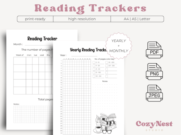 Download Printable Reading Tracker Monthly Yearly - Year Collection